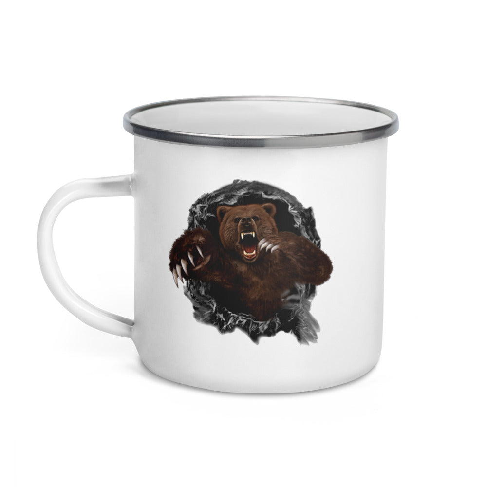 Bear Attack Enamel Mug