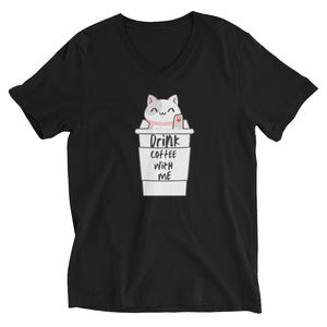 Cat Drink Coffee With Me Tee