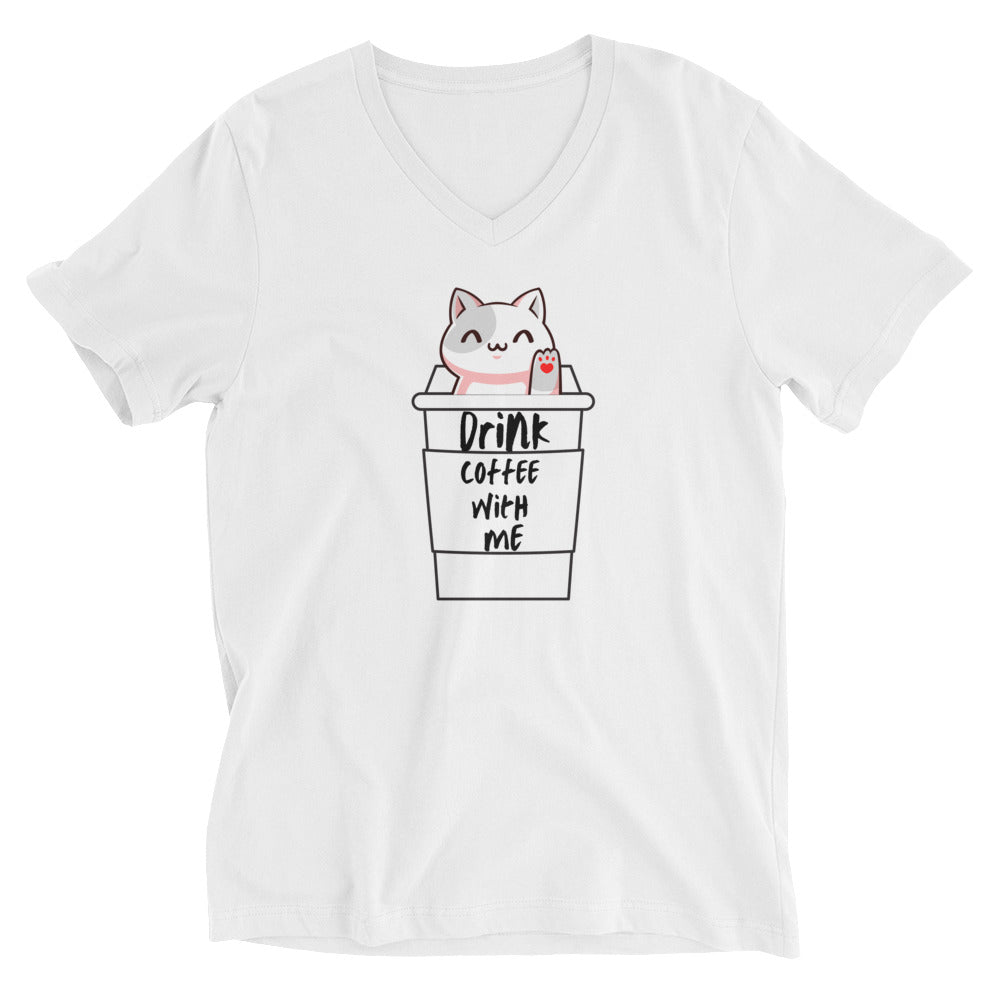 Cat Drink Coffee With Me Tee