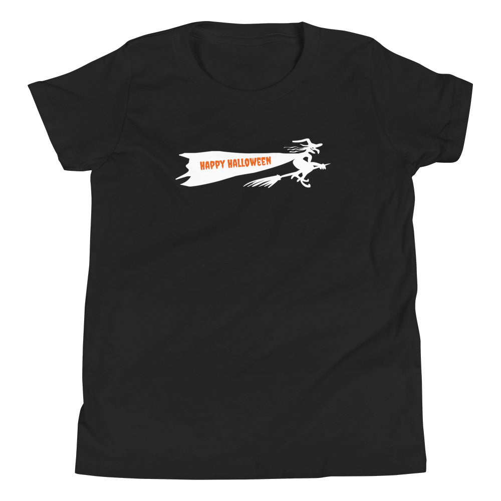 Witch On Broom Happy Halloween Tee